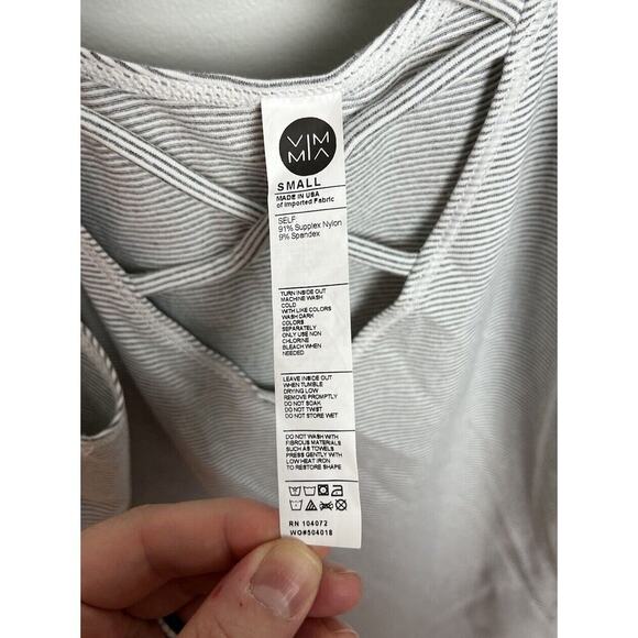 Vimmia Trellis Tank in Ivory Stripe Size Small Active Outdoor Strappy Sexy Wm’s - Picture 5 of 6